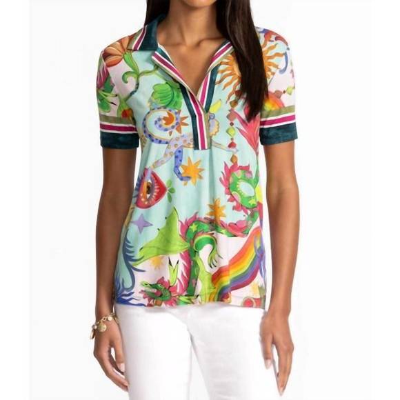 JOHNNY WAS Tops - NEW JOHNNY WAS janie favorite short sleeve swing polo - plus in kayla